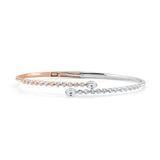 14K Gold Two-Tone & Oval-Cut Diamond Bangle Bracelet