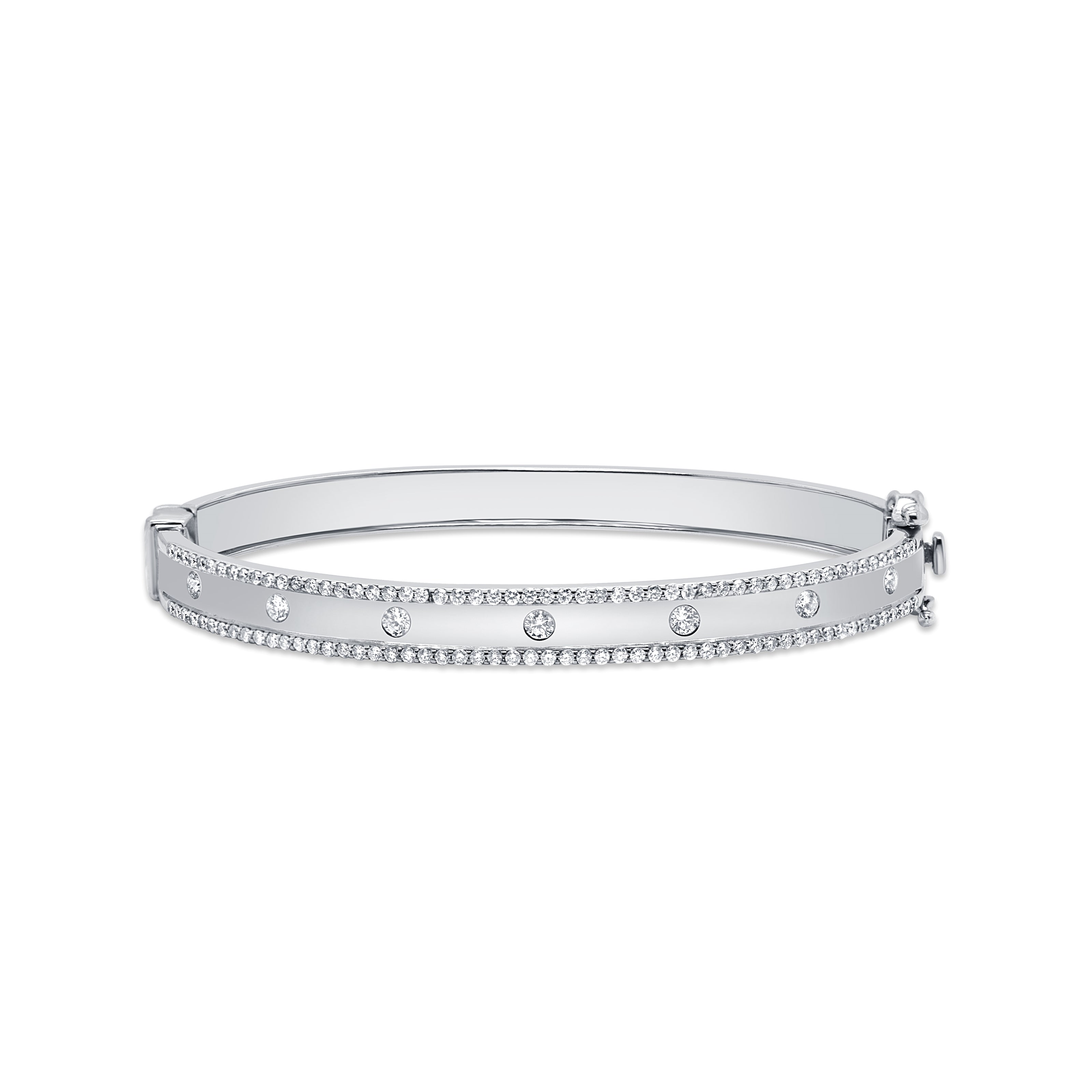 14K Gold & Diamond Bangle - 0.98ct