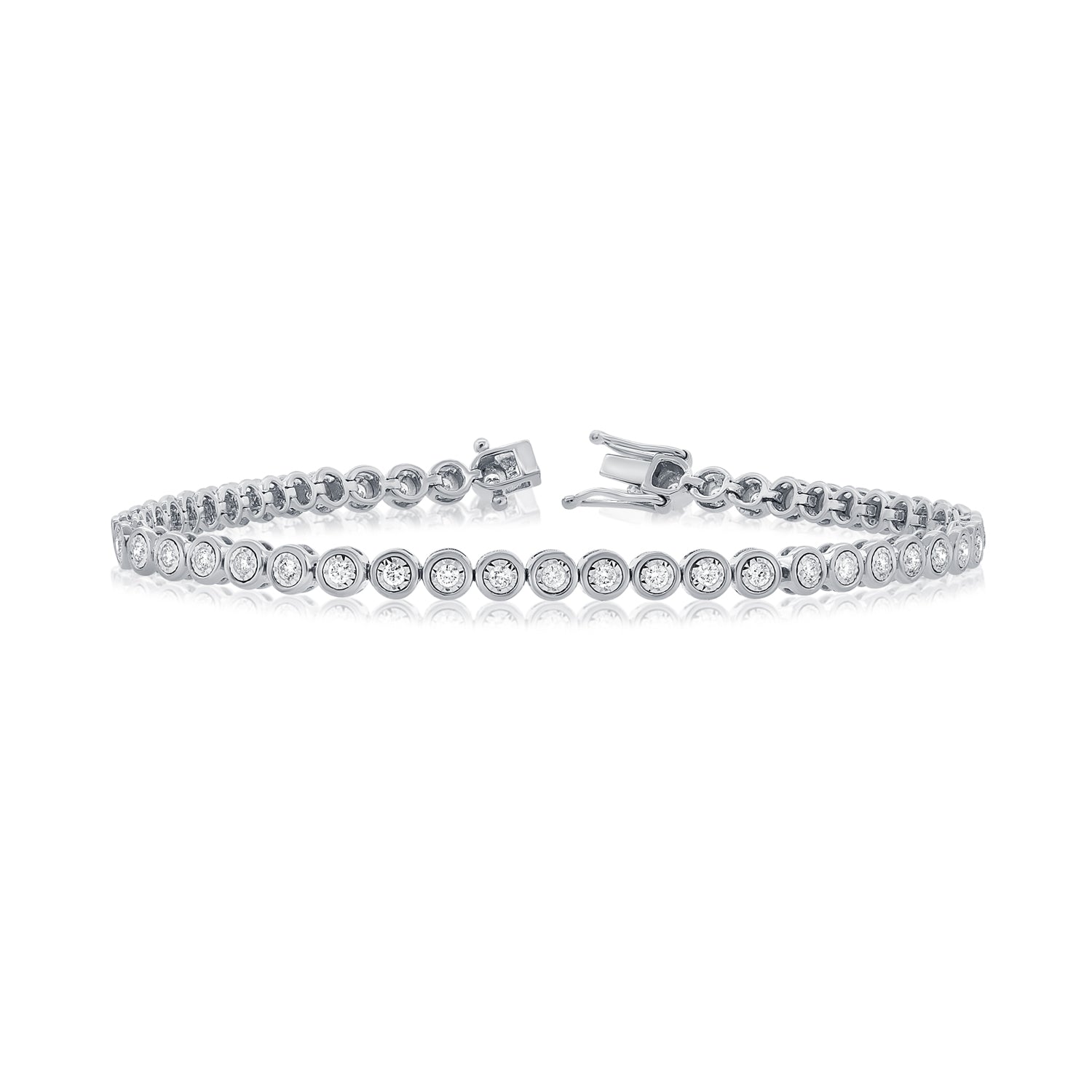 14K Gold & Diamond Bezel Bracelet - 0.97ct