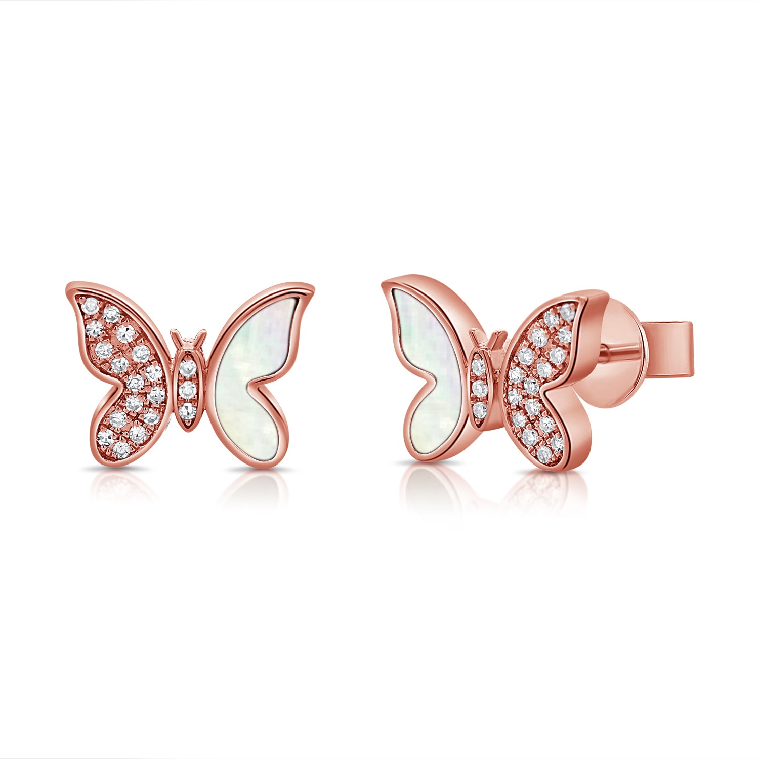 Buy Petite Butterfly Earrings With Inner Gems 14K Gold Earrings Gold  Butterfly Earrings Dainty Butterfly Studs Online in India - Etsy