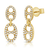 14K Gold & Diamond Link Dangle Earrings- 0.25 ct.