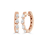 14K Gold & Pear-Shape Diamond Huggie Earrings - 0.48ct
