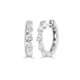 14K Gold & Pear-Shape Diamond Huggie Earrings - 0.48ct