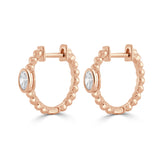 14K Gold Oval Cut Diamond Earrings - 0.27ct