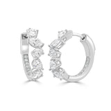 18K Gold Multi-Shape Diamond Hoop Earrings - 1.42ct