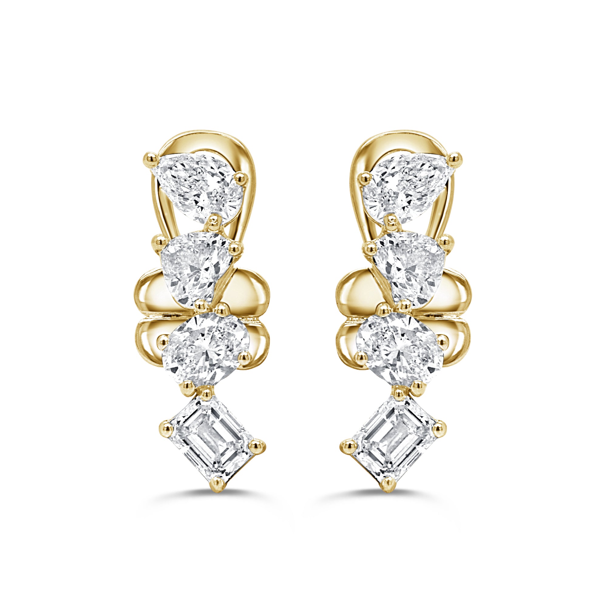 18K Gold Multi-Shape Earrings - 1.58ct