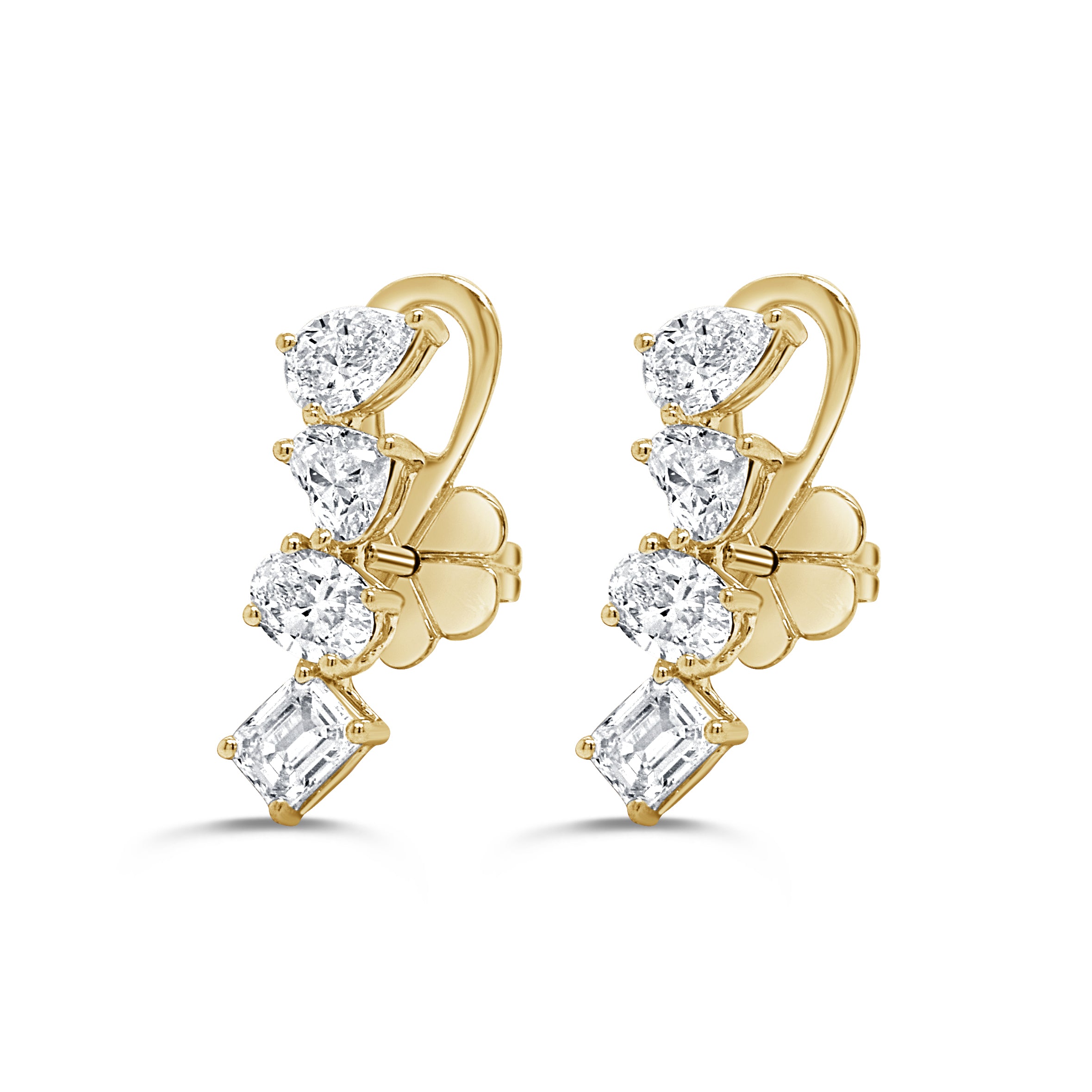 18K Gold Multi-Shape Earrings - 1.58ct