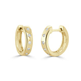 14K Gold Diamond Huggy Earrings - 0.11ct