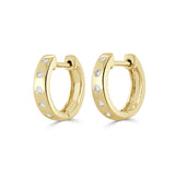 14K Gold Diamond Huggy Earrings - 0.11ct