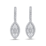 14K Gold & Diamond Fluted Dangle Earrings - 0.70ct