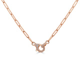 14k Gold & Diamond Paperclip Link Necklace - 0.13ct