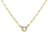 14k Gold & Diamond Paperclip Link Necklace - 0.13ct