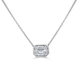 14K Gold & "Pie-Cut" Baguette Diamond Necklace - 0.42ct