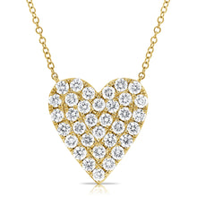 Load image into Gallery viewer, 14K Gold &amp; Diamond Large Heart Pendant- 1.31 ct.