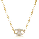 14K Gold & Diamond Link Necklace-0.66 ct.