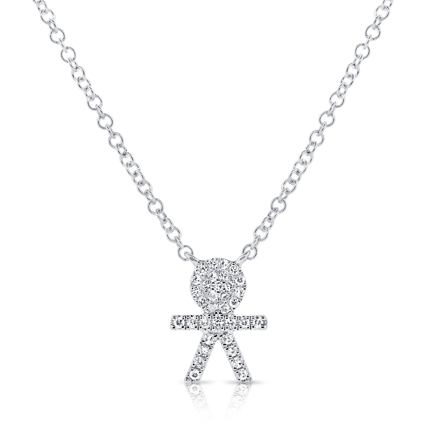 14K Gold & Diamond Boy Pendant - 0.09ct