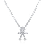 14K Gold & Diamond Boy Pendant - 0.09ct