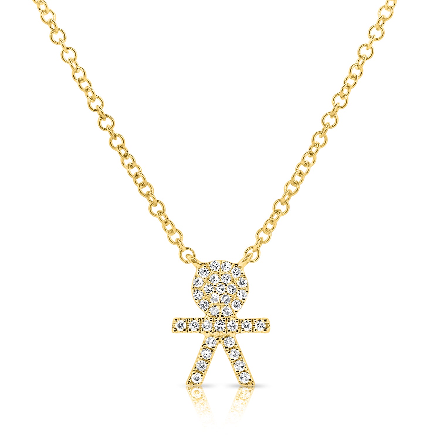 14K Gold & Diamond Boy Pendant - 0.09ct