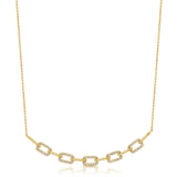 14K Gold & Diamond Link Necklace-0.27 ct.