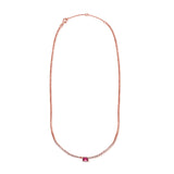 14K Gold Pink Sapphire & Diamond Necklace