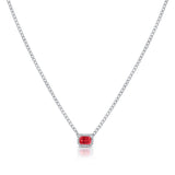 14K Gold Ruby & Diamond Link Necklace