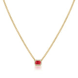 14K Gold Ruby & Diamond Link Necklace