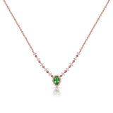 14K Gold Emerald & Diamond Necklace