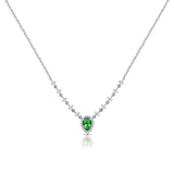 14K Gold Emerald & Diamond Necklace