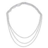 14K Gold Diamond 3 Strand Tennis Necklace