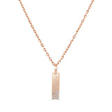 14K Gold Diamond Sprinkle Bar Necklace - 0.14ct