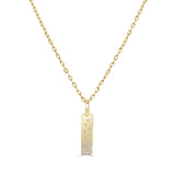 14K Gold Diamond Sprinkle Bar Necklace - 0.14ct