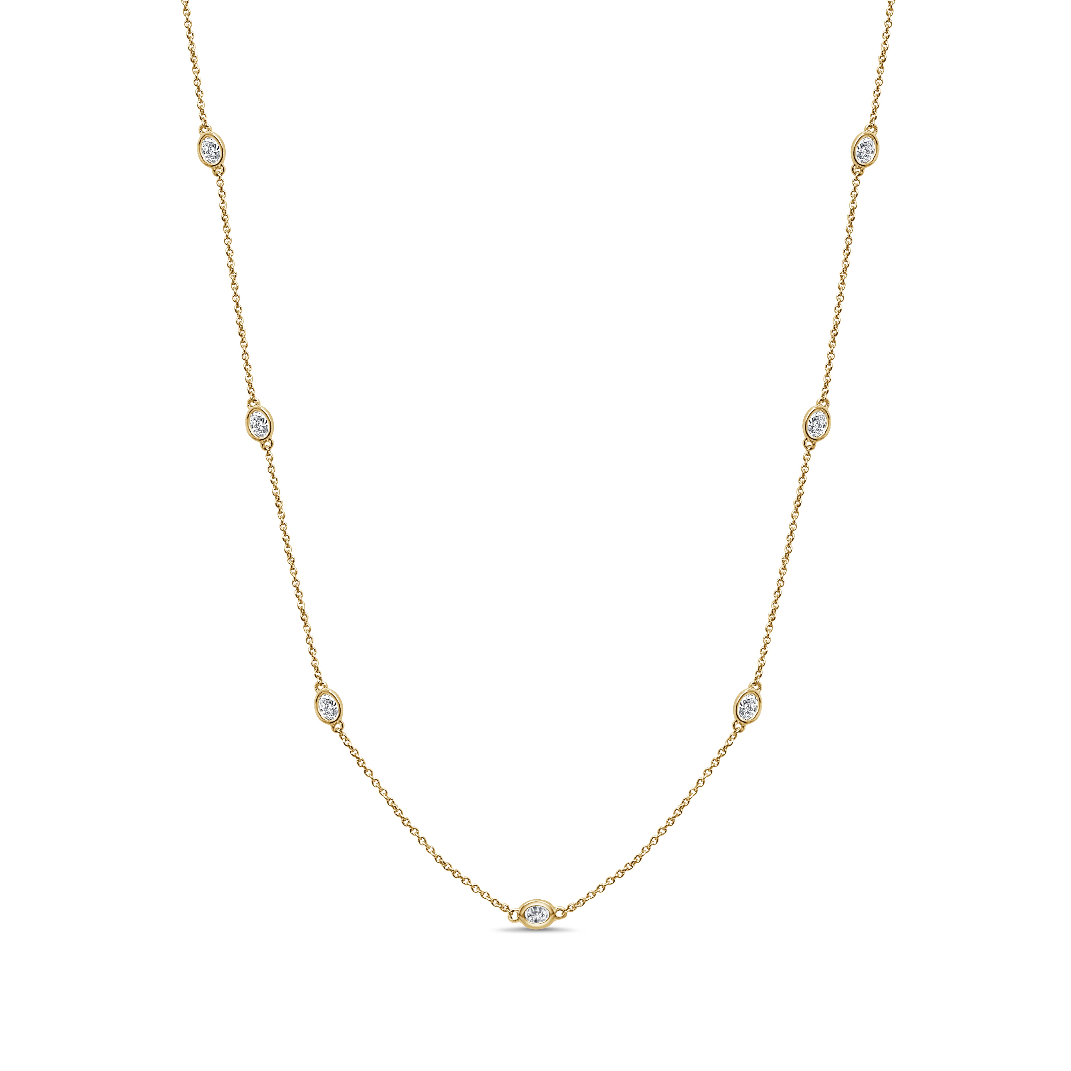 14K Gold & Oval-Cut Diamond Necklace - 0.92ct