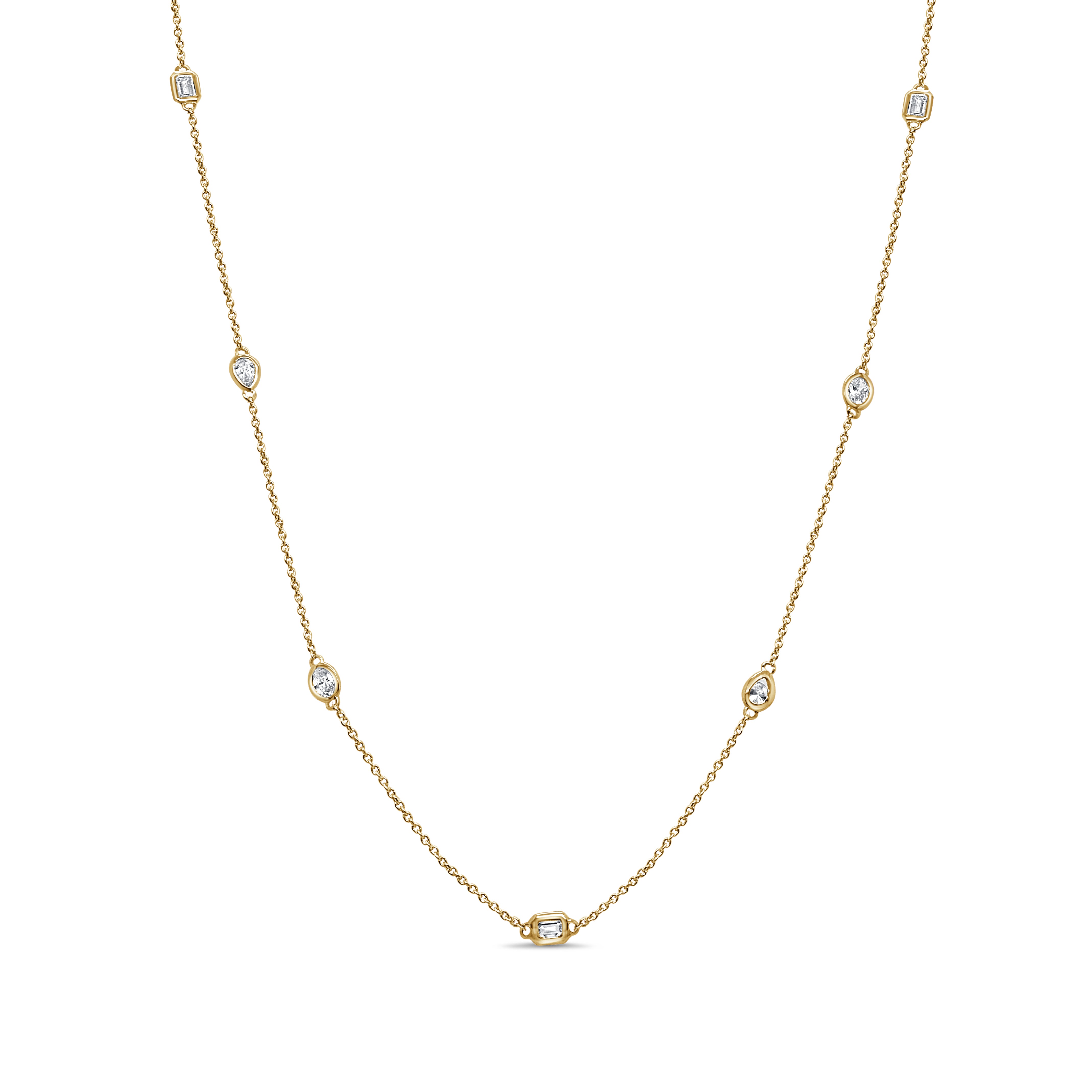 14K Gold & Fancy-Shape Diamond Necklace - 0.91ct