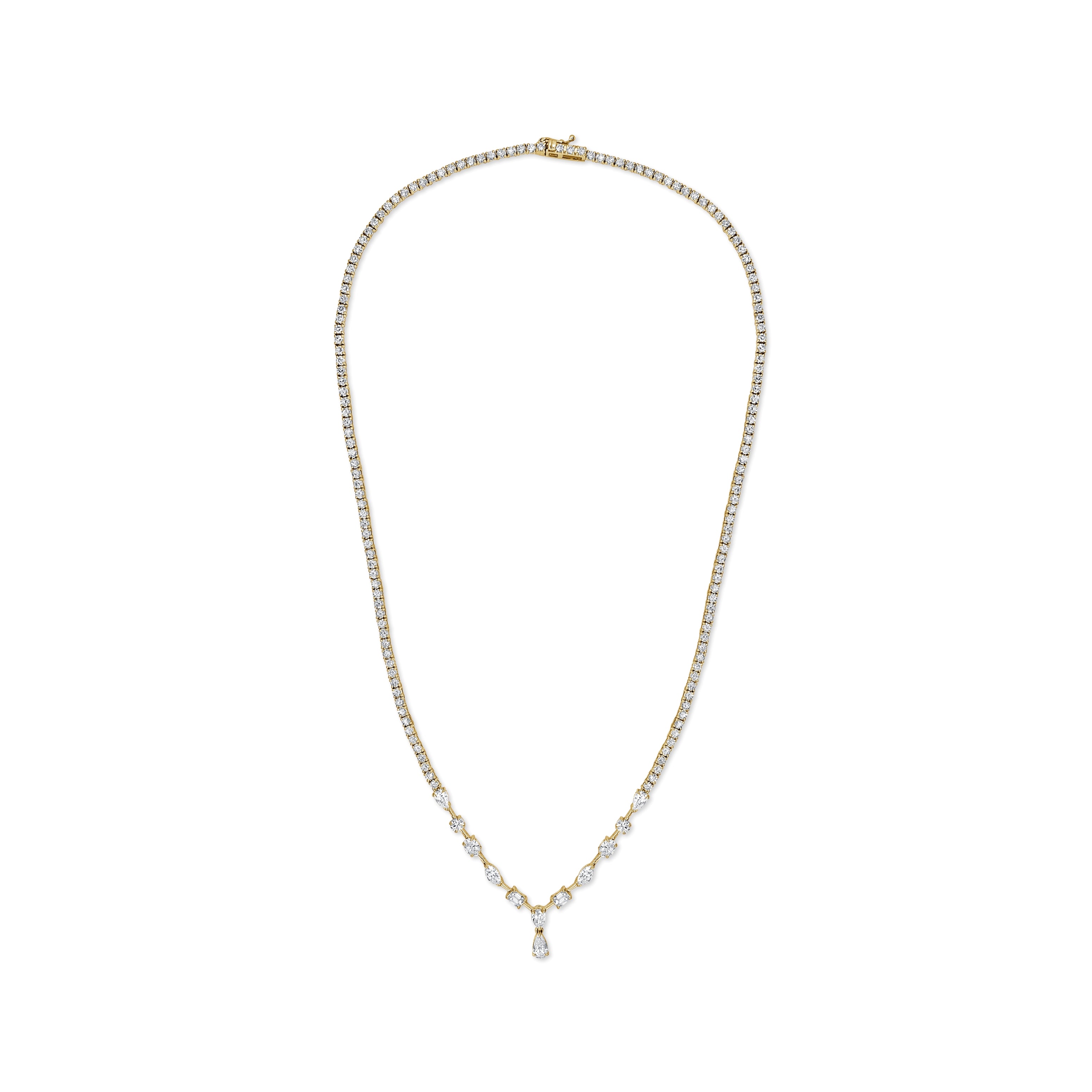 18K Gold Multi-Shape Diamond Necklace - 6.05ct