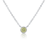 14K Gold Peridot Bezel Necklace