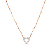 14K Gold Diamond Open Heart Necklace - 0.10ct