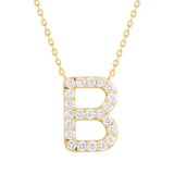 14K Gold & Diamond Initial Necklace - 0.34ct