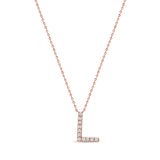 14K Gold & Diamond Initial Necklace - 0.21ct