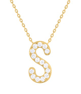 14K Gold & Diamond Initial Necklace - 0.23ct