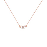 14K Gold & Diamond Triple Butterfly Necklace - 0.09ct