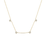 14K Gold & Diamond Butterfly Station Necklace - 0.35ct