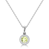 14K Gold Diamond & Peridot Circle Pendant