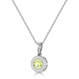 14K Gold Diamond & Peridot Circle Pendant