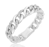 14k Gold & Diamond Link Chain Ring-0.17 ct.