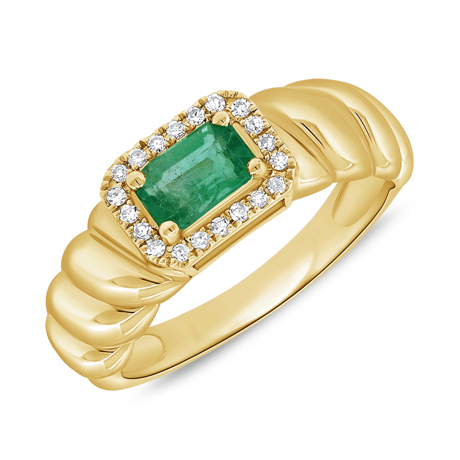 24k Men Emerald Ring