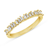 14K Gold Tappered Baguette Diamond Ring - 0.24ct