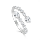 14K Gold & Oval Cut Diamond Bypass Ring - 1.00ct