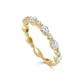 14K Gold Round and Oval Cut Diamond Ring - 0.80ct