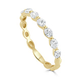 14K Gold & Oval Diamond Band - 0.49ct