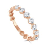 14K Gold & Asscher-Cut Diamond Band - 0.59ct